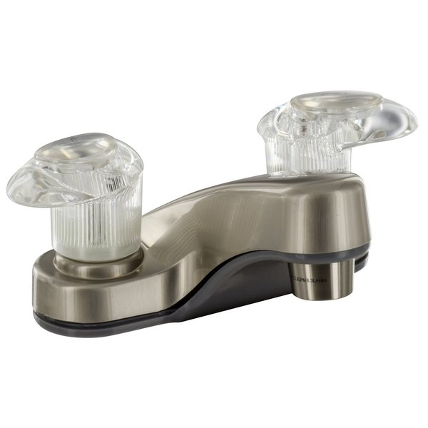 Valterra BATHROOM FAUCET, 4IN, 2 LEVER, 1/4 TURN, PLASTIC, BRUSHED NICKEL PF222401